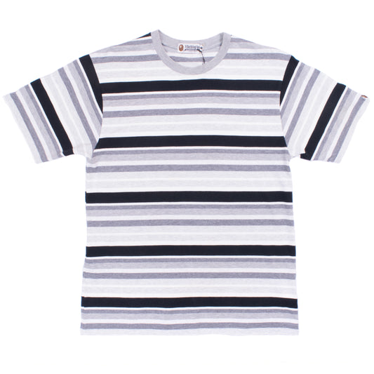 A Bathing Ape Grey Striped T-Shirt