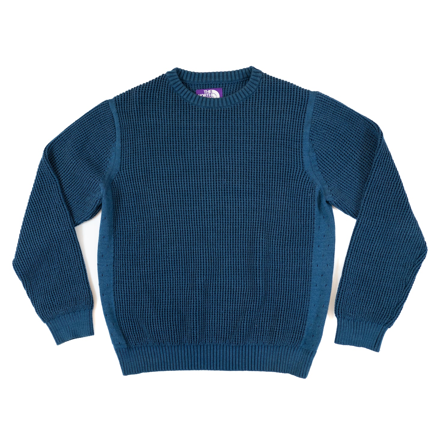 The north face purple discount label cable crew neck sweater