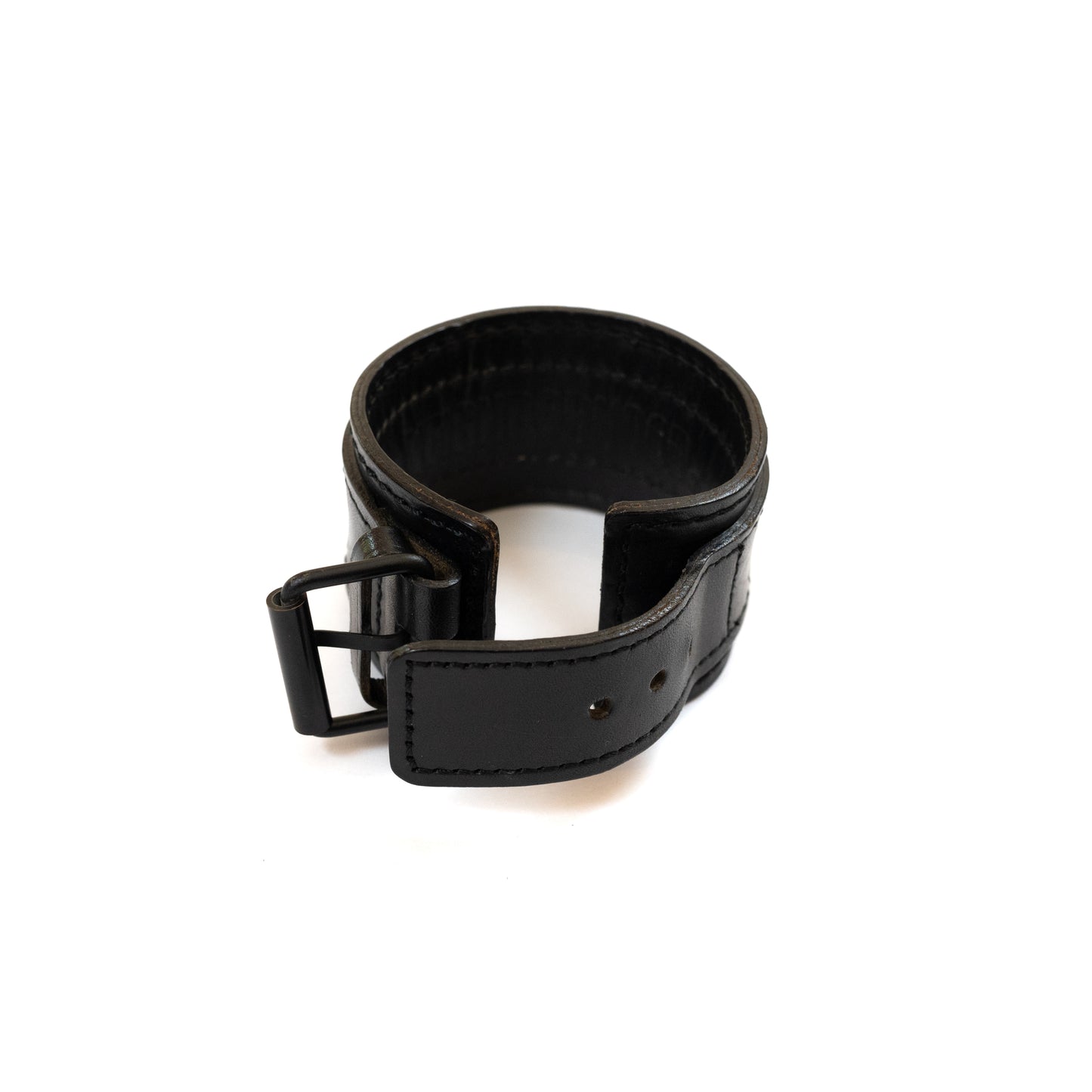 Neighborhood Black Leather Wristband