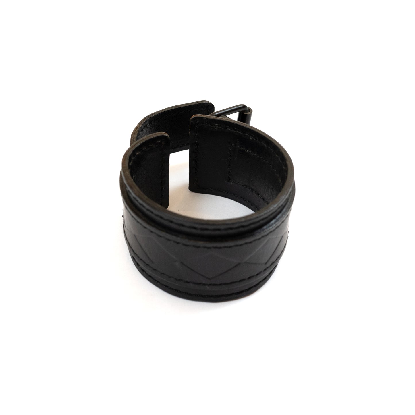 Neighborhood Black Leather Wristband