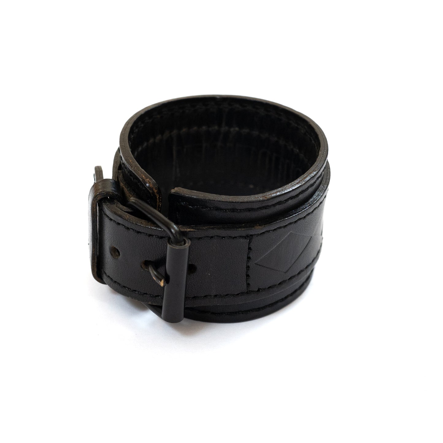 Neighborhood Black Leather Wristband